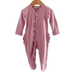 Spearmint Baby/Love ruffle footie 6-9 months